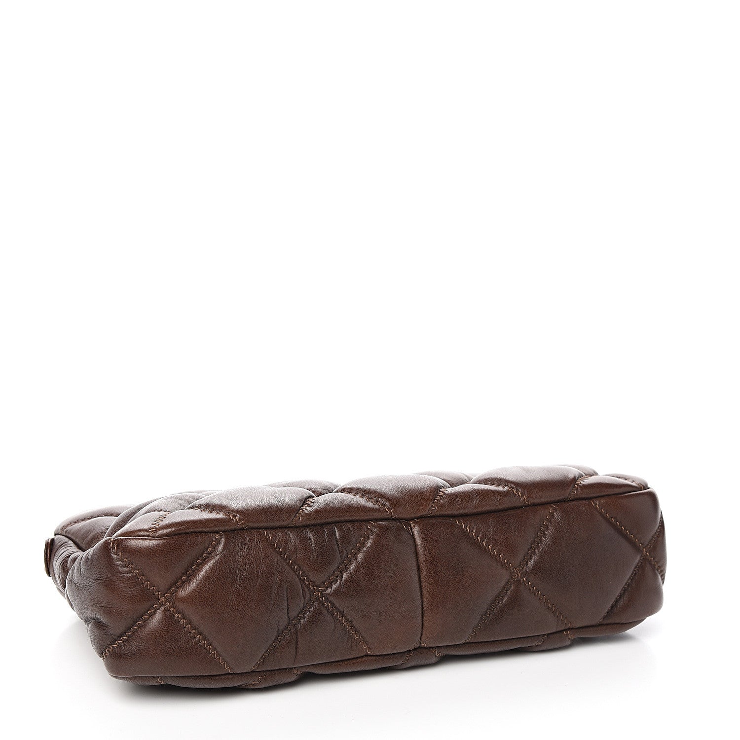 Chanel Lambskin Bubble Quilt Pochette Brown 3 of 8