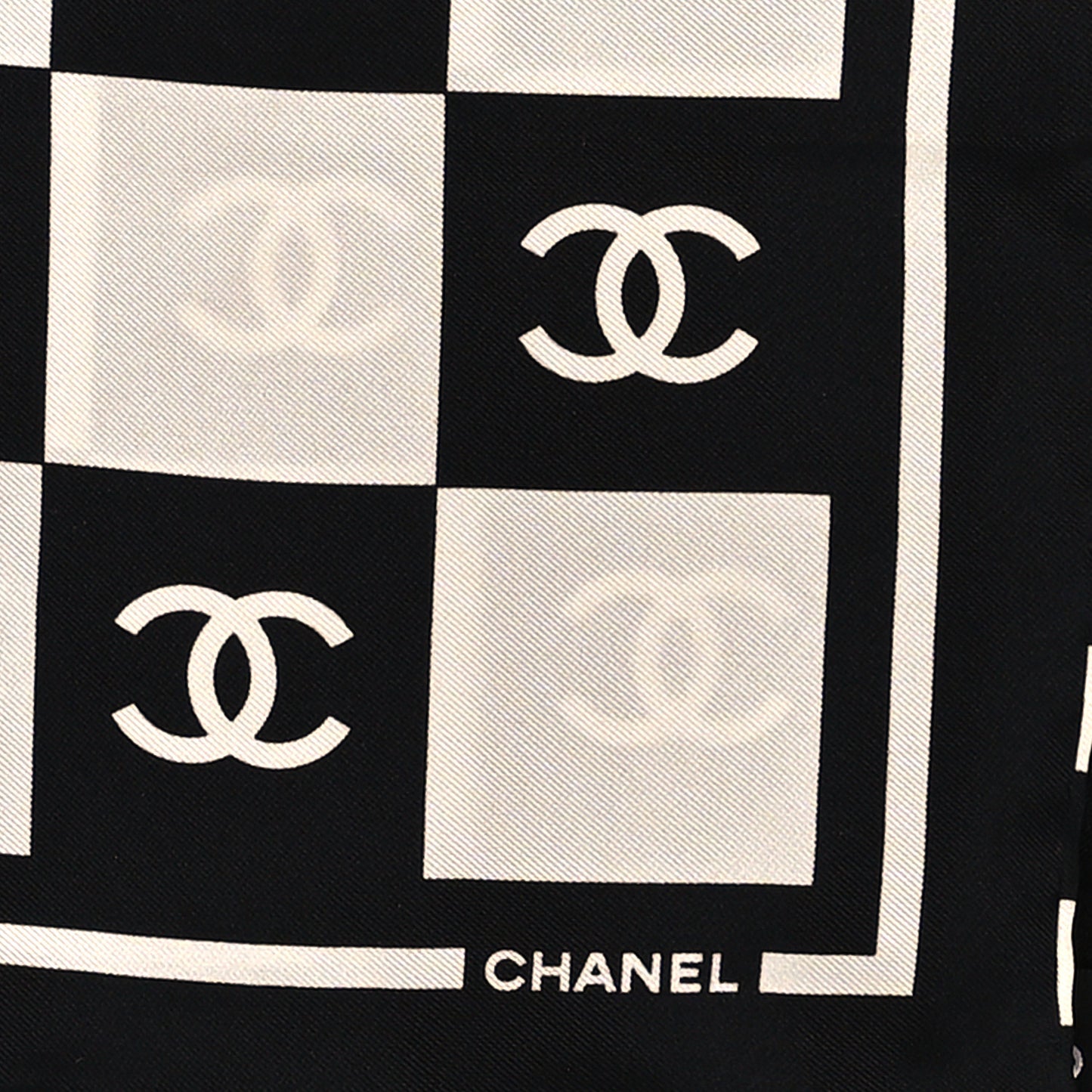 Silk CC Scarf Hair Tie Black White