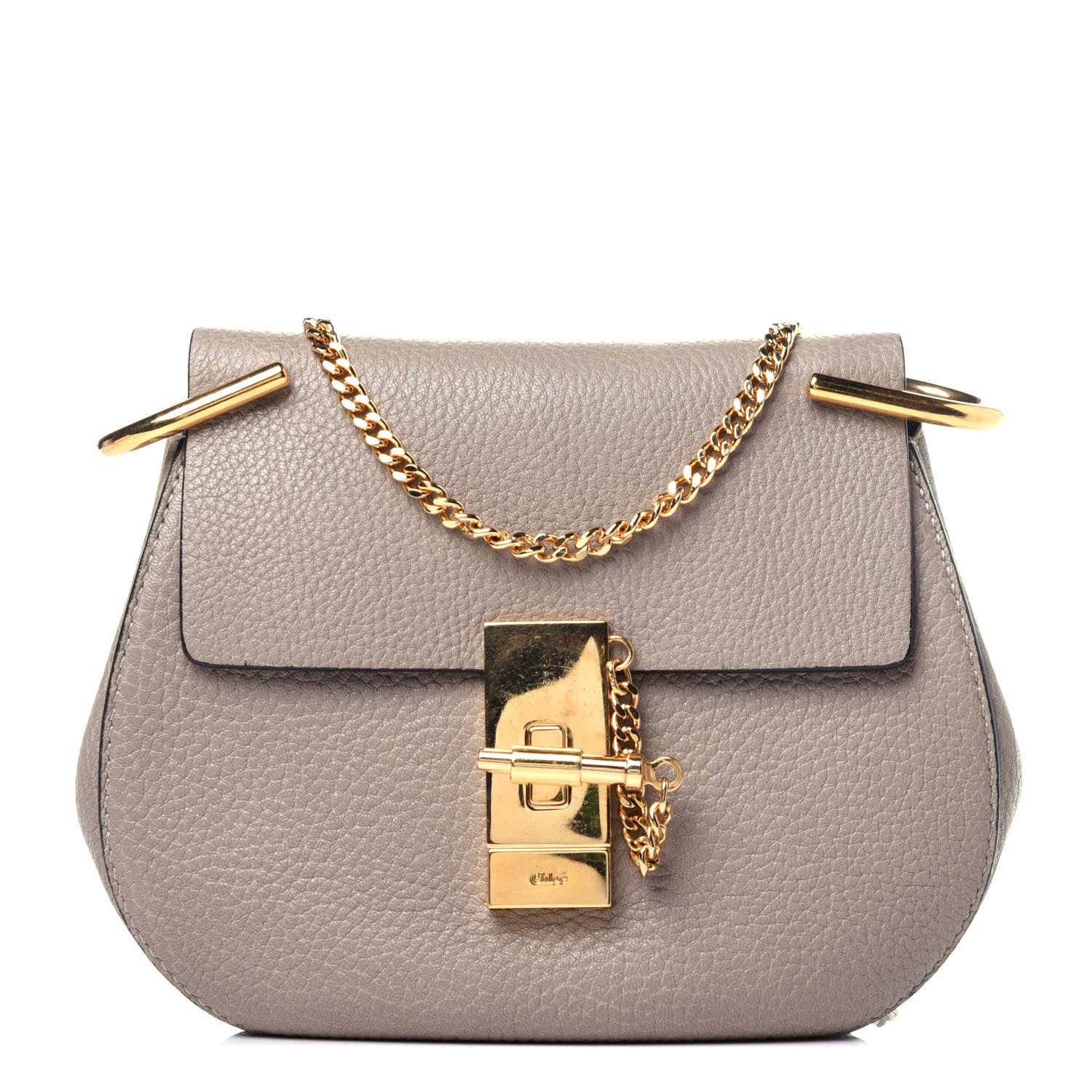 Chloe Grained Lambskin Mini Drew Shoulder Bag Motty Grey 1 of 10
