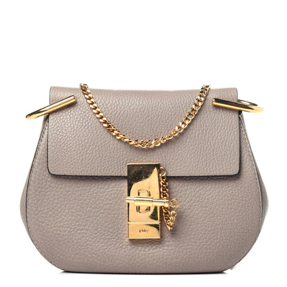 Chloe Grained Lambskin Mini Drew Shoulder Bag Motty Grey 1 of 10