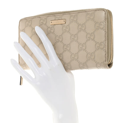 Gucci Guccissima Margaux Calfskin Metal Bar Zip Around Wallet White 2 of 14