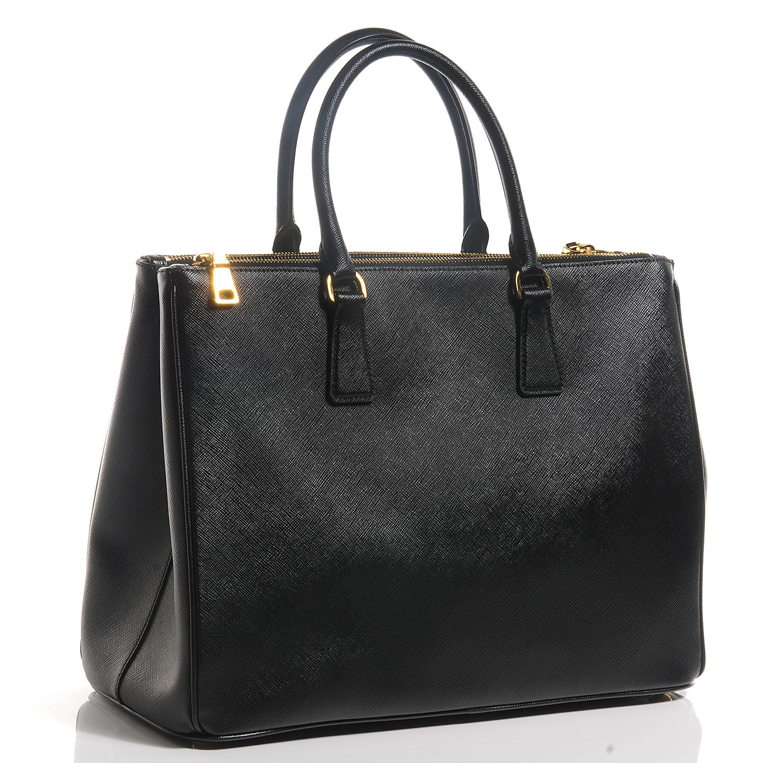 Prada Saffiano Lux Double Zip Medium Tote Nero Black 3 of 12