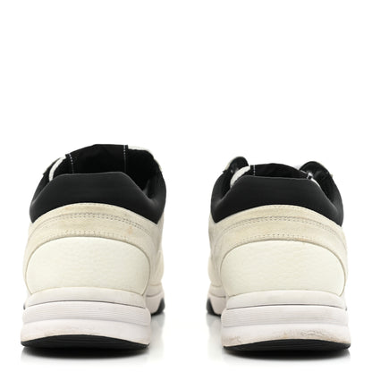 Chanel Mesh Suede Calfskin Grained Calfskin Mens CC Sneakers 43 White Black 4 of 15