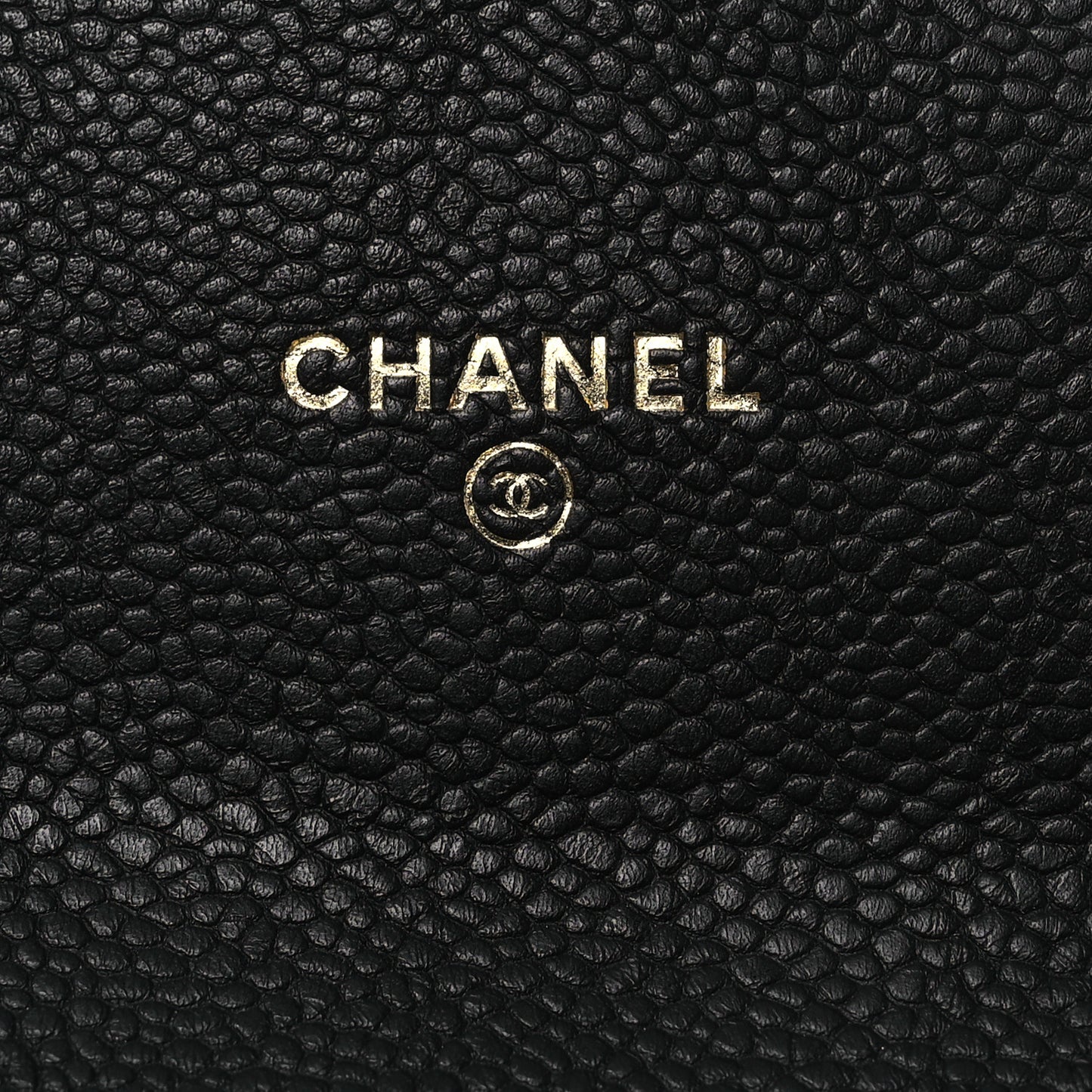 Caviar Quilted Thread CC Compact Flap Wallet Black