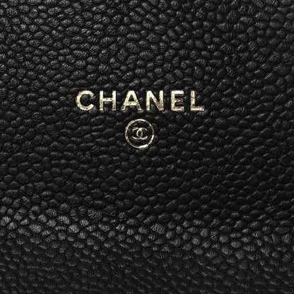 Chanel Caviar Quilted Thread CC Compact Flap Wallet Black 9 of 14