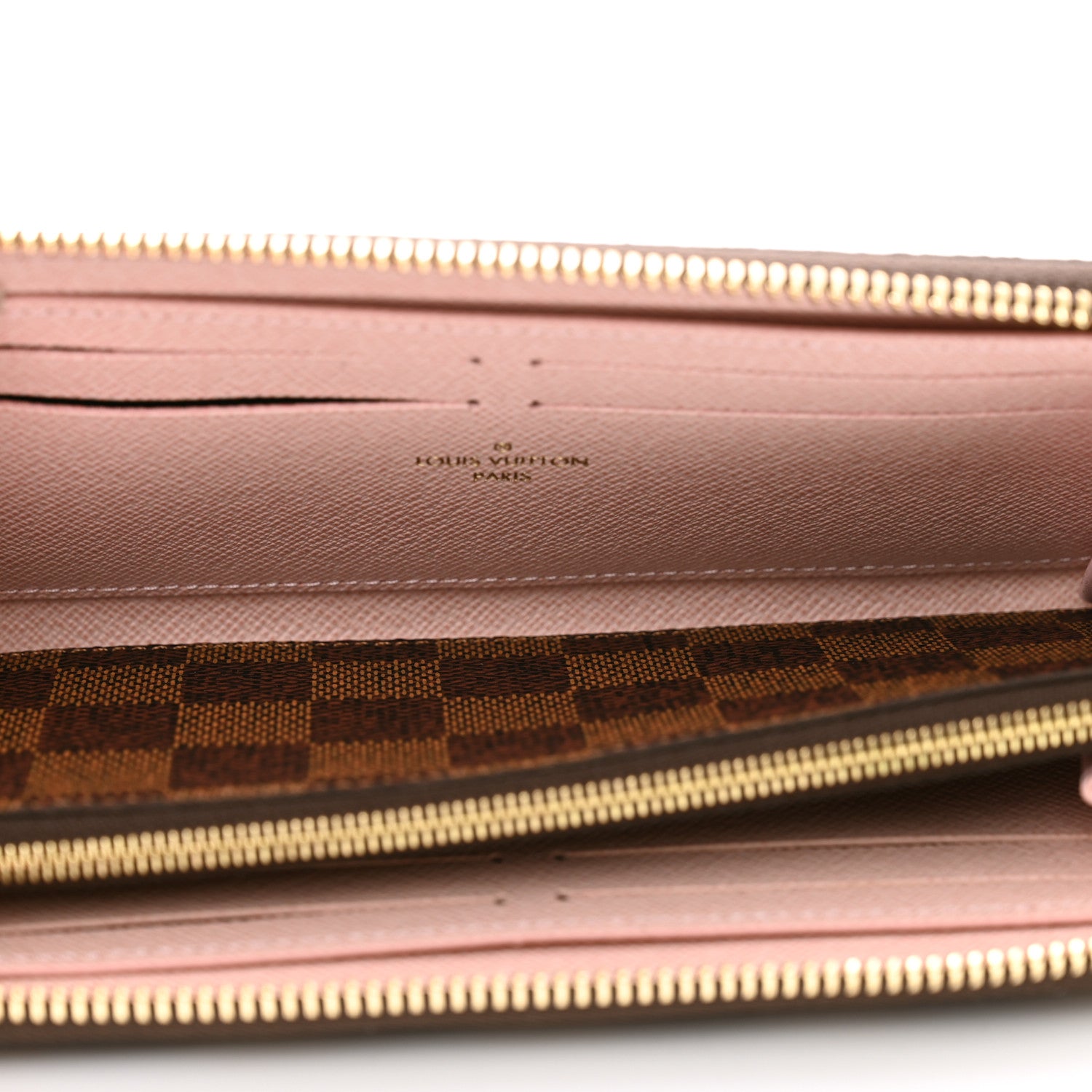 Louis Vuitton Damier Ebene Clemence Wallet Rose Ballerine 6 of 7