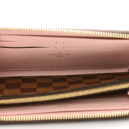 Louis Vuitton Damier Ebene Clemence Wallet Rose Ballerine 6 of 7