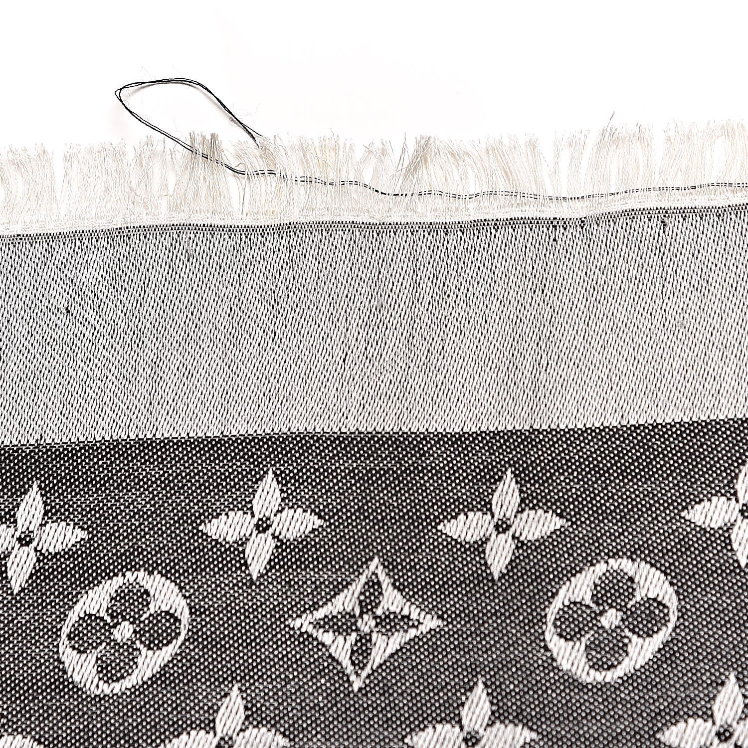 Louis Vuitton Wool Silk Monogram Denim Shawl Black 6 of 6
