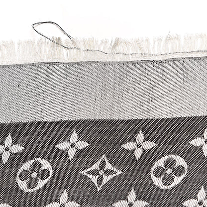 Louis Vuitton Wool Silk Monogram Denim Shawl Black 6 of 6