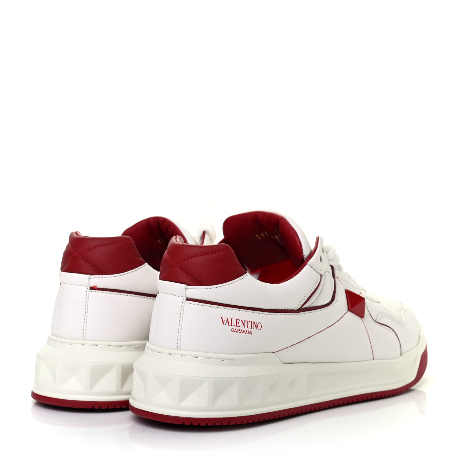 Valentino Garavani Nappa Mens One Stud Low Top Sneakers 43.5 White Red 4 of 11