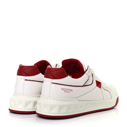 Valentino Garavani Nappa Mens One Stud Low Top Sneakers 43.5 White Red 4 of 11