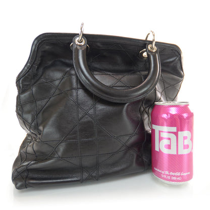 Christian Dior Lambskin Cannage Medium Granville Tote Black 3 of 8