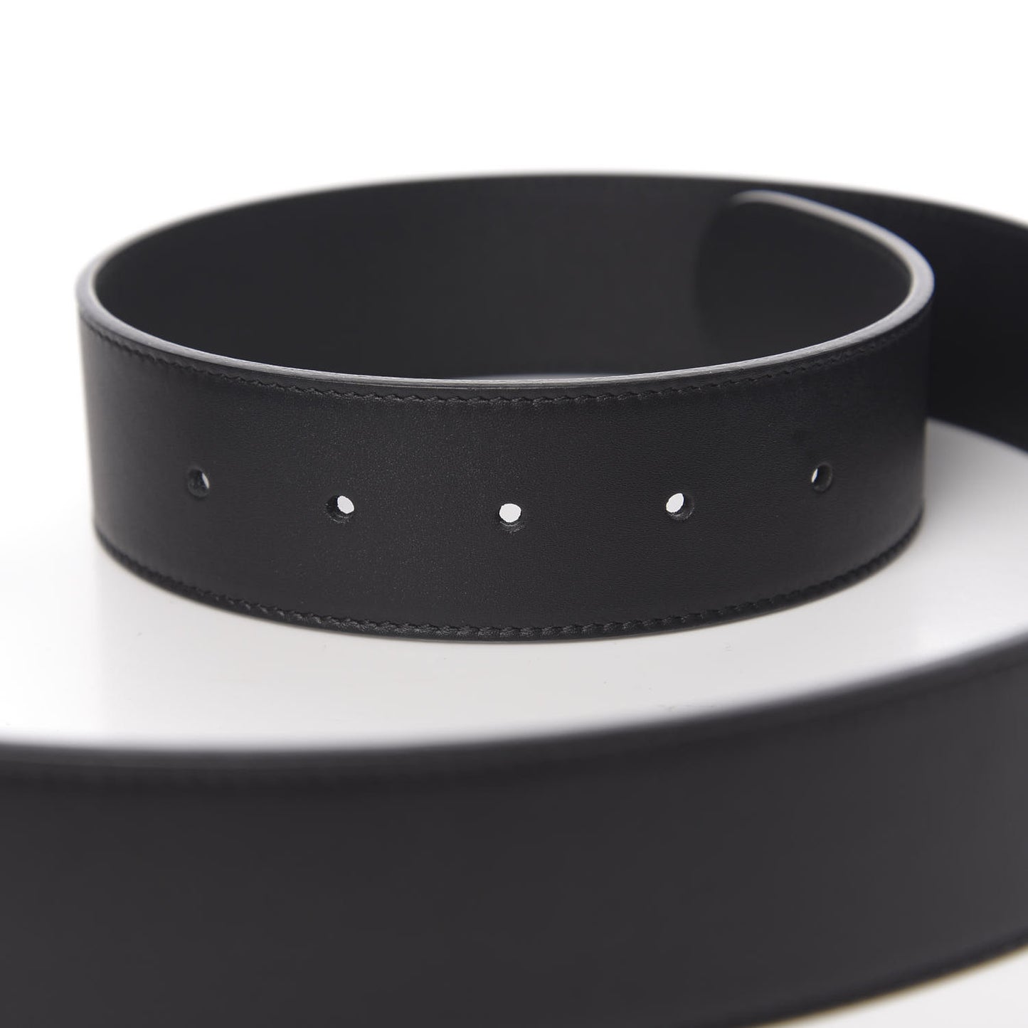 Moon Calfskin Pearl Double G 40mm Belt 85 34 Black Cream