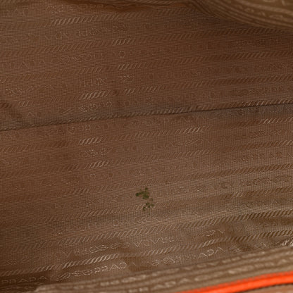 Prada Canapa Stampata Frame Bag Papaya 12 of 15