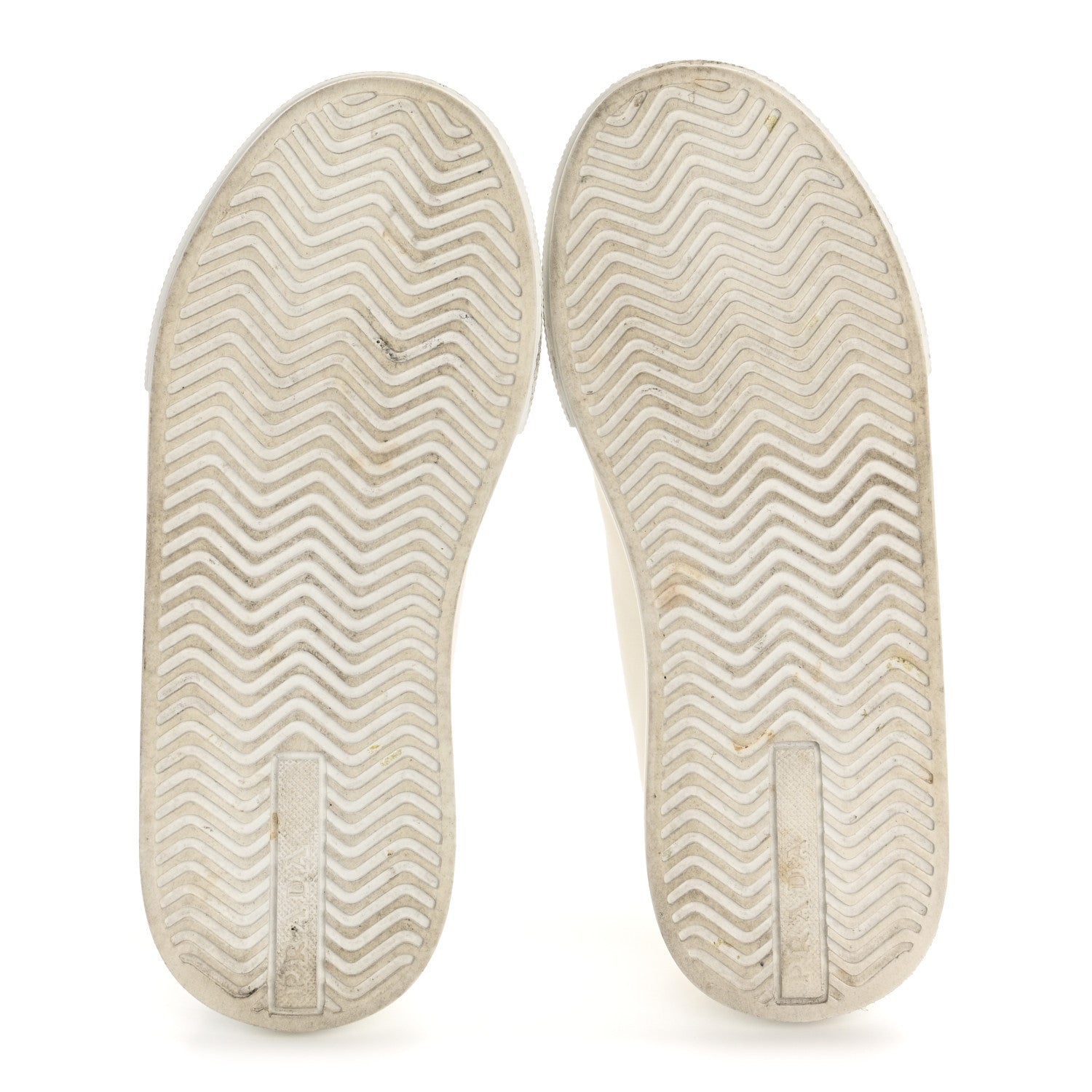 Prada Nylon Gabardine Triangle Logo Platform Sneakers 35 White 6 of 8