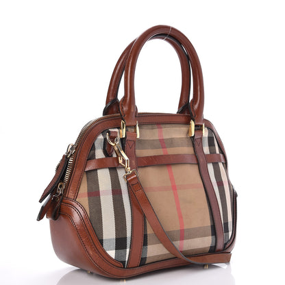 Burberry Bridle Calfskin House Check Small Orchard Bowling Bag Deep Claret 3 of 10