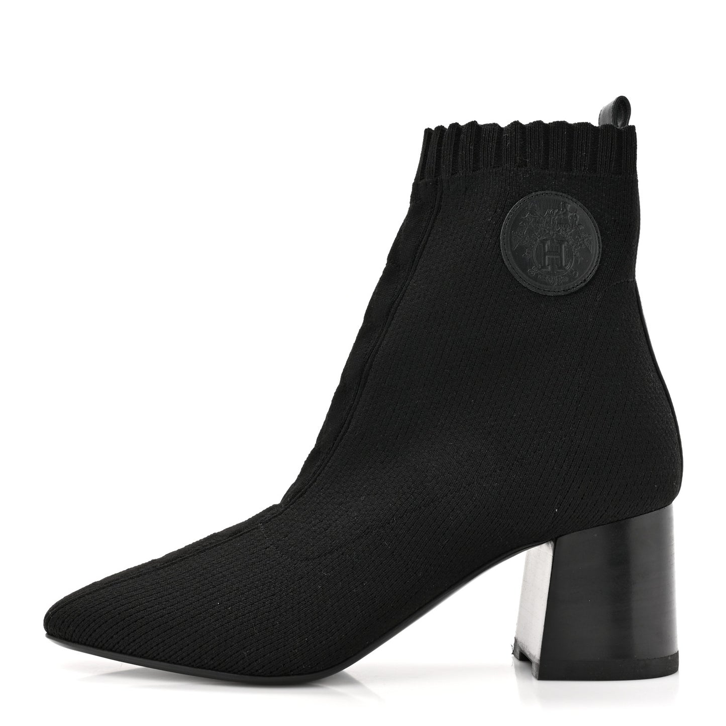 Knit Calfskin Volver 60 Ankle Boots 39.5 Black