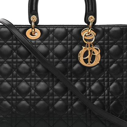 Christian Dior Lambskin Cannage Large Lady Dior Black 8 of 15