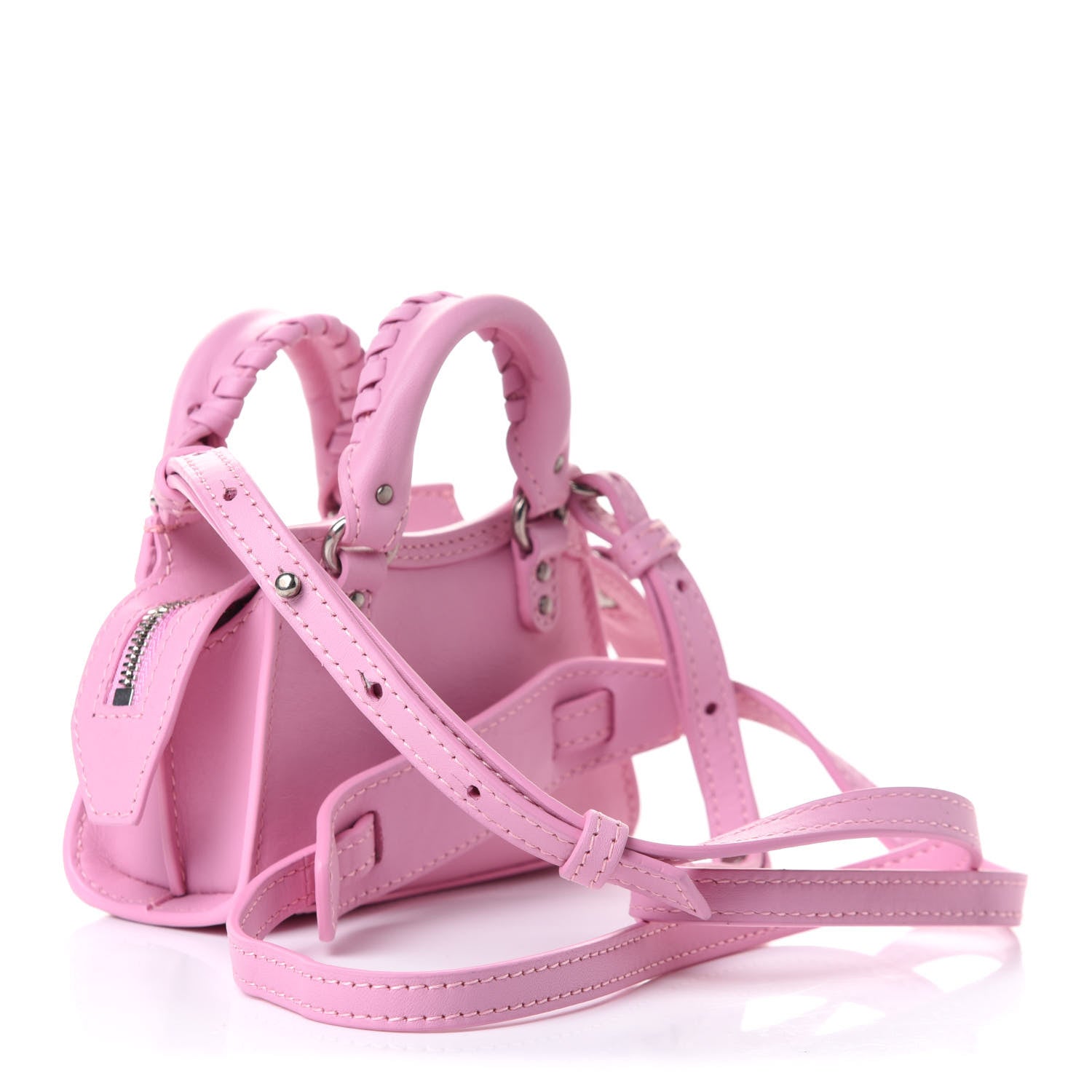 Balenciaga Smooth Calfskin Neo Classic Silver Hardware Super Nano City Crossbody Candy Pink 7 of 15