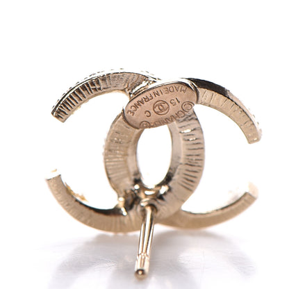 Chanel Crystal CC Moon Earrings Gold 3 of 5
