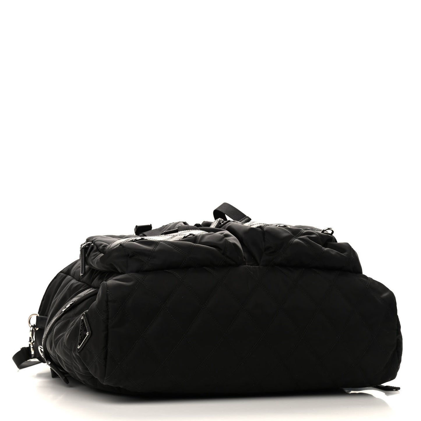 Nylon Tessuto Impuntu Quilted Messenger Bag Black