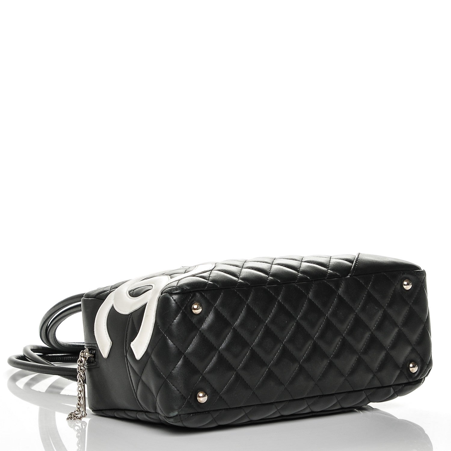 Chanel Calfskin Quilted Large Cambon Bowler Black White 4 of 7