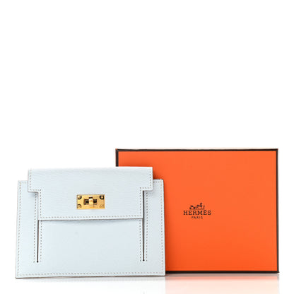 Hermes Chevre Mysore Kelly Pocket Compact Wallet Bleu Brume 8 of 8