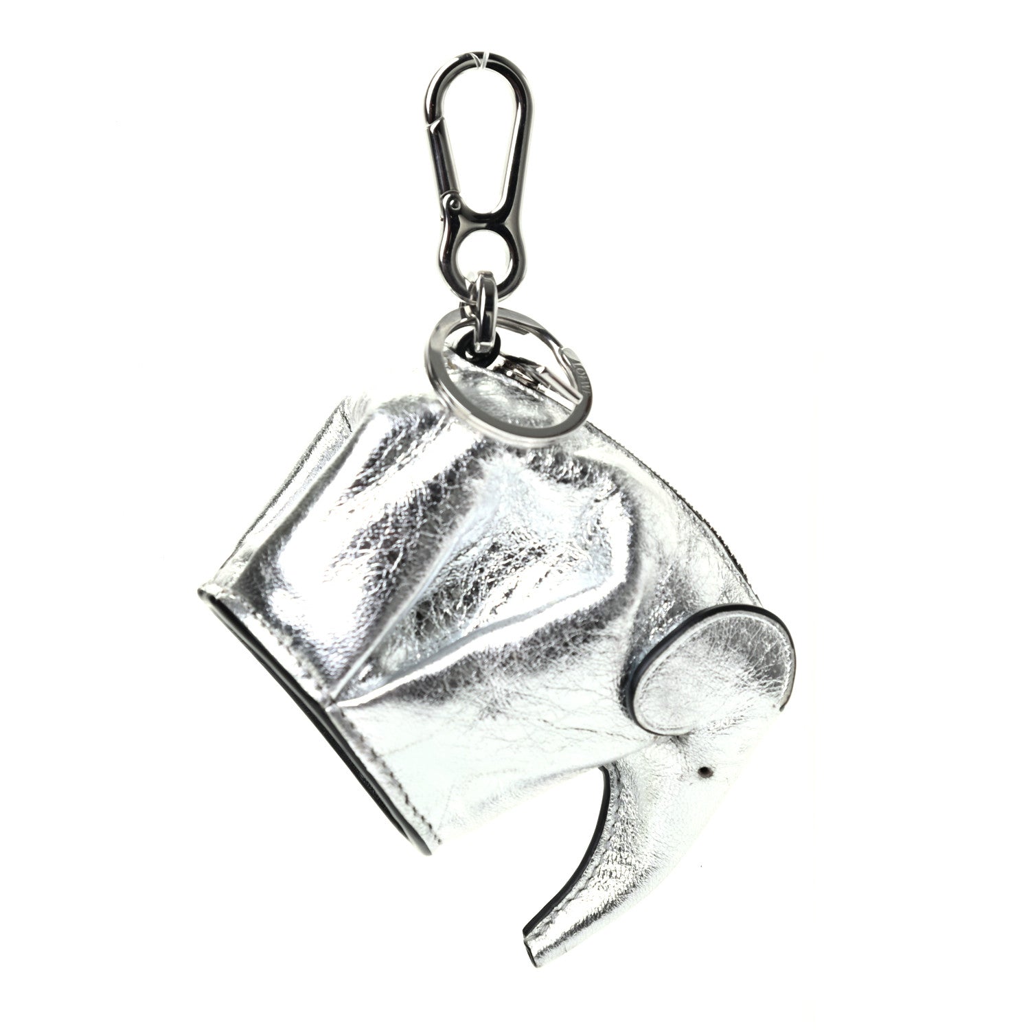 Loewe Metallic Calfskin Mini Elephant Coin Purse Silver 1 of 3