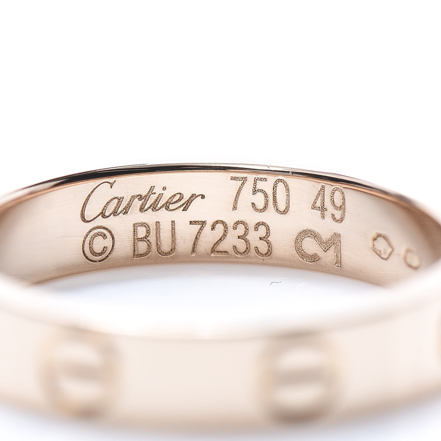 Cartier 18K Pink Gold 3.5mm LOVE Wedding Band Ring 49 5 4 of 5