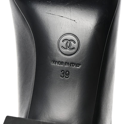 Chanel Lambskin Velvet Cap Toe Short Ankle Boots 39 Black 7 of 9