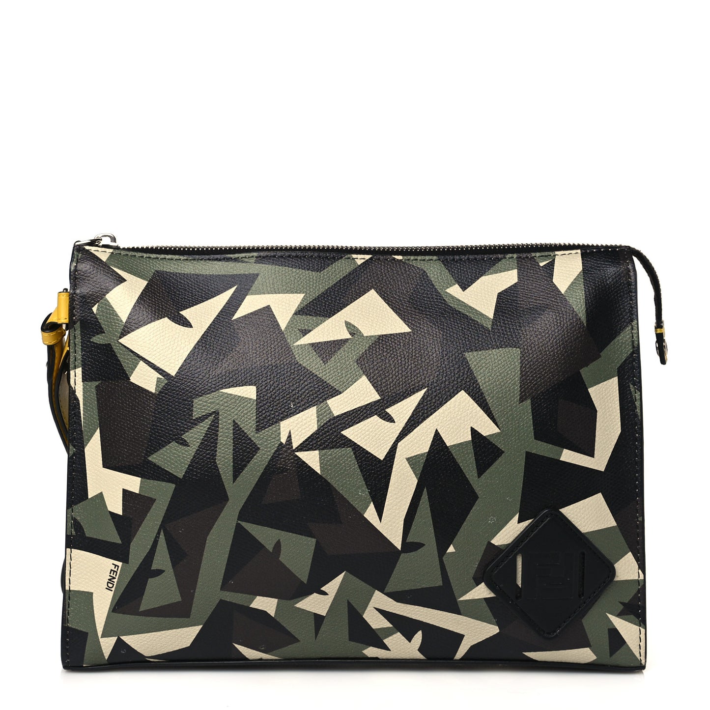Textured Calfskin Bugs Camouflage Clutch Multicolor Military