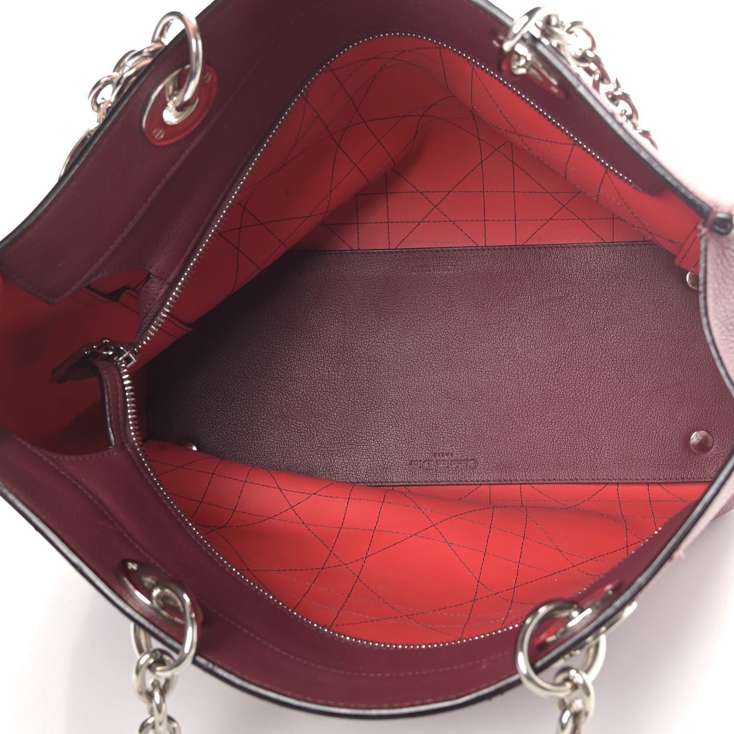 Grained Calfskin Cannage Medium Ultradior Tote Burgundy