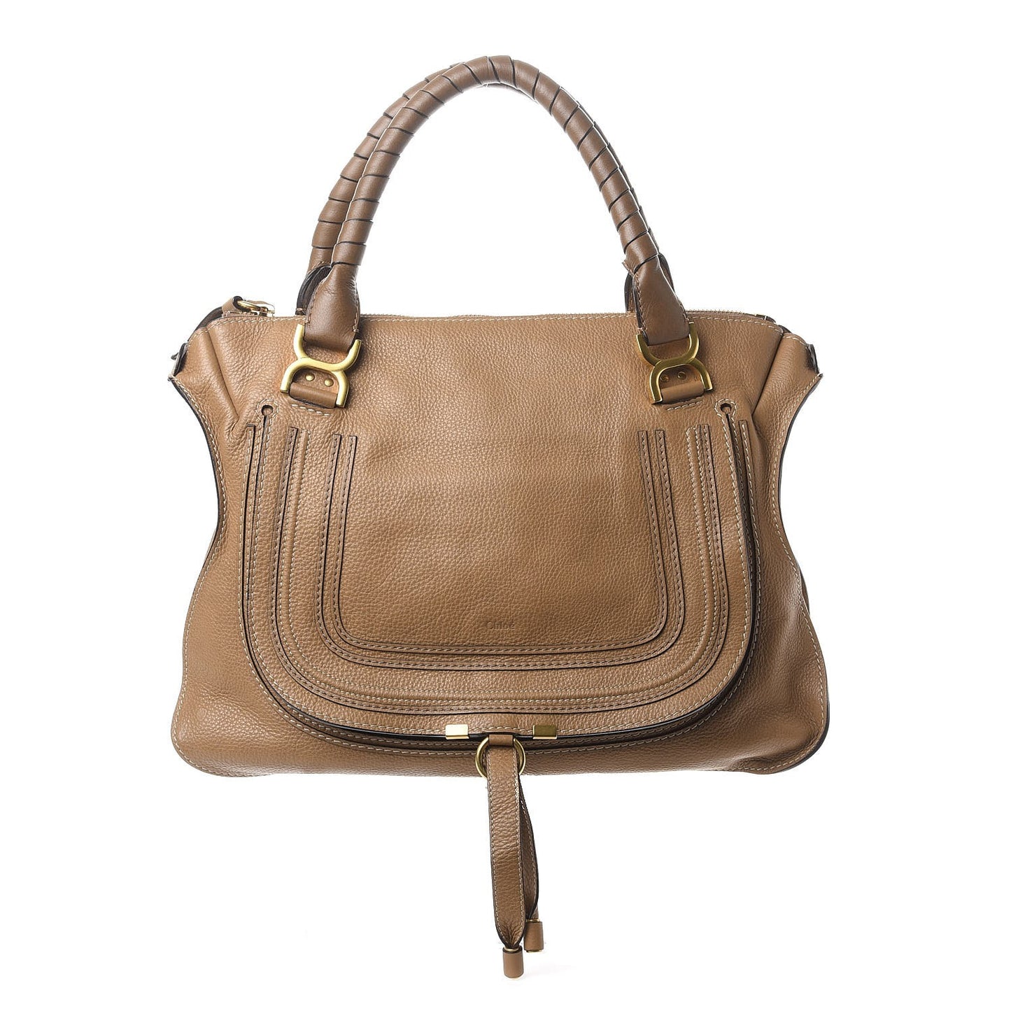 Calfskin Large Marcie Satchel Nut
