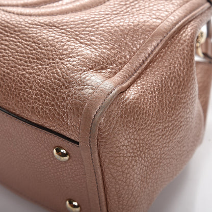 Gucci Metallic Pebbled Calfskin Small Soho Shoulder Bag Pink 9 of 11
