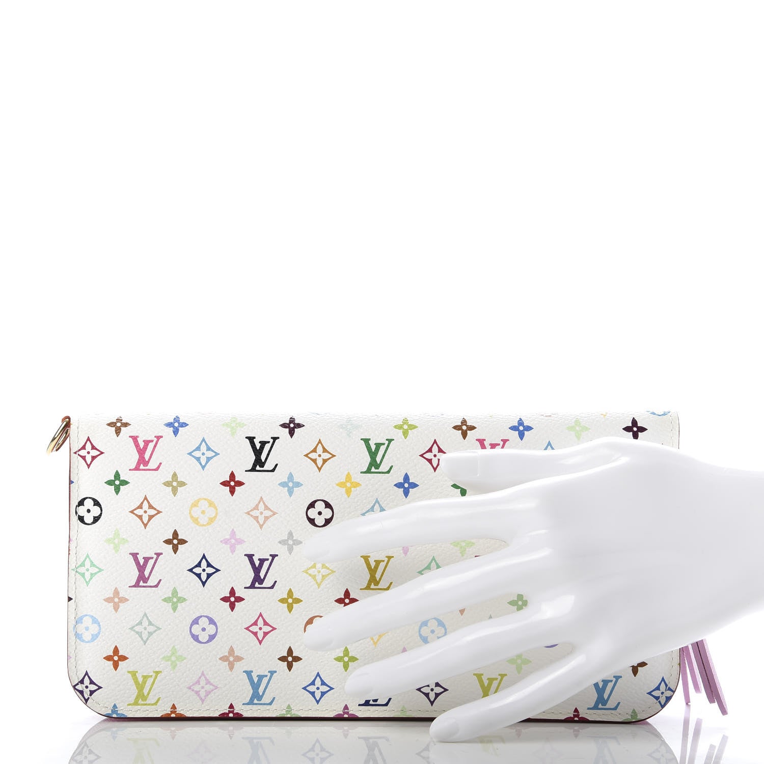 Louis Vuitton Monogram Multicolor Insolite Wallet White Litchi 2 of 8