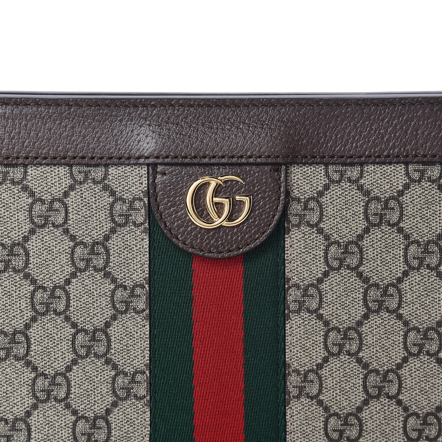 GG Supreme Monogram Web Small Ophidia Chain Shoulder Bag Brown