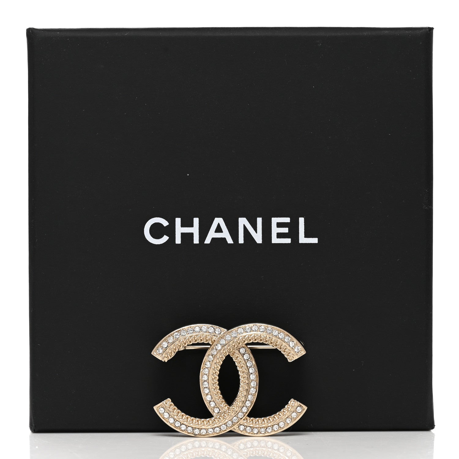 Chanel Crystal CC Brooch Gold 5 of 5
