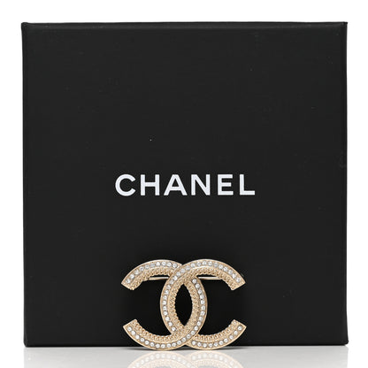 Chanel Crystal CC Brooch Gold 5 of 5