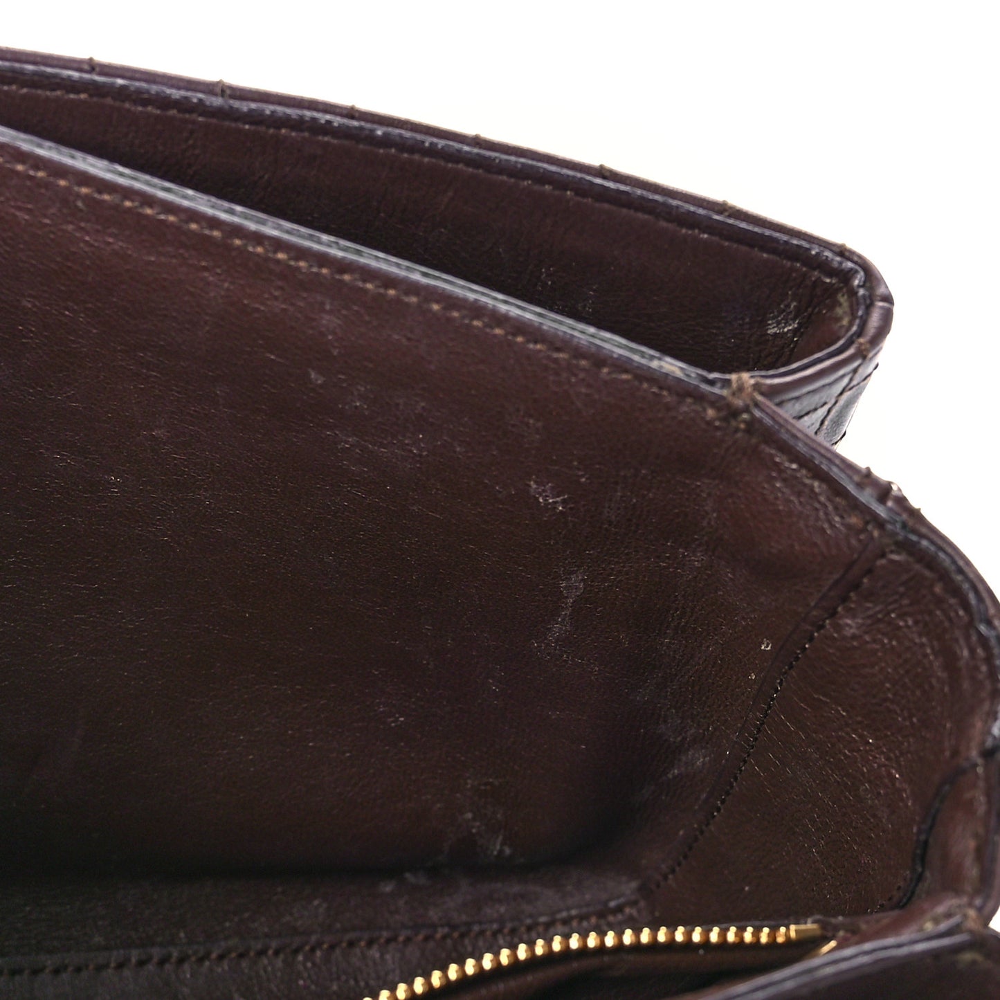 Calfskin Quilted Medium C Bag Dark Brown
