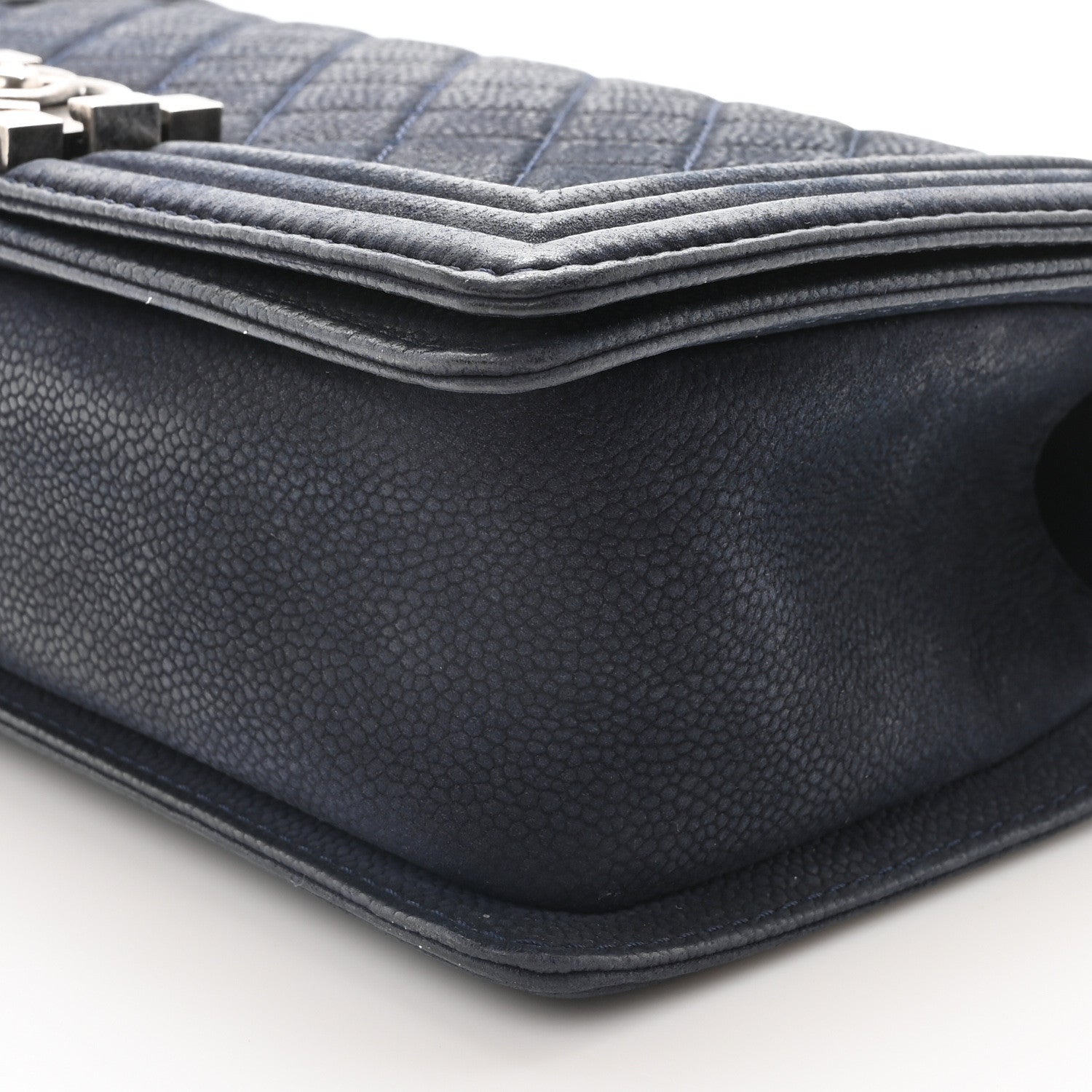 Chanel Iridescent Caviar Quilted Medium Boy Flap Dark Blue 10 of 10