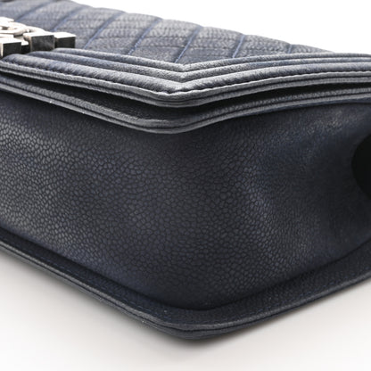 Chanel Iridescent Caviar Quilted Medium Boy Flap Dark Blue 10 of 10
