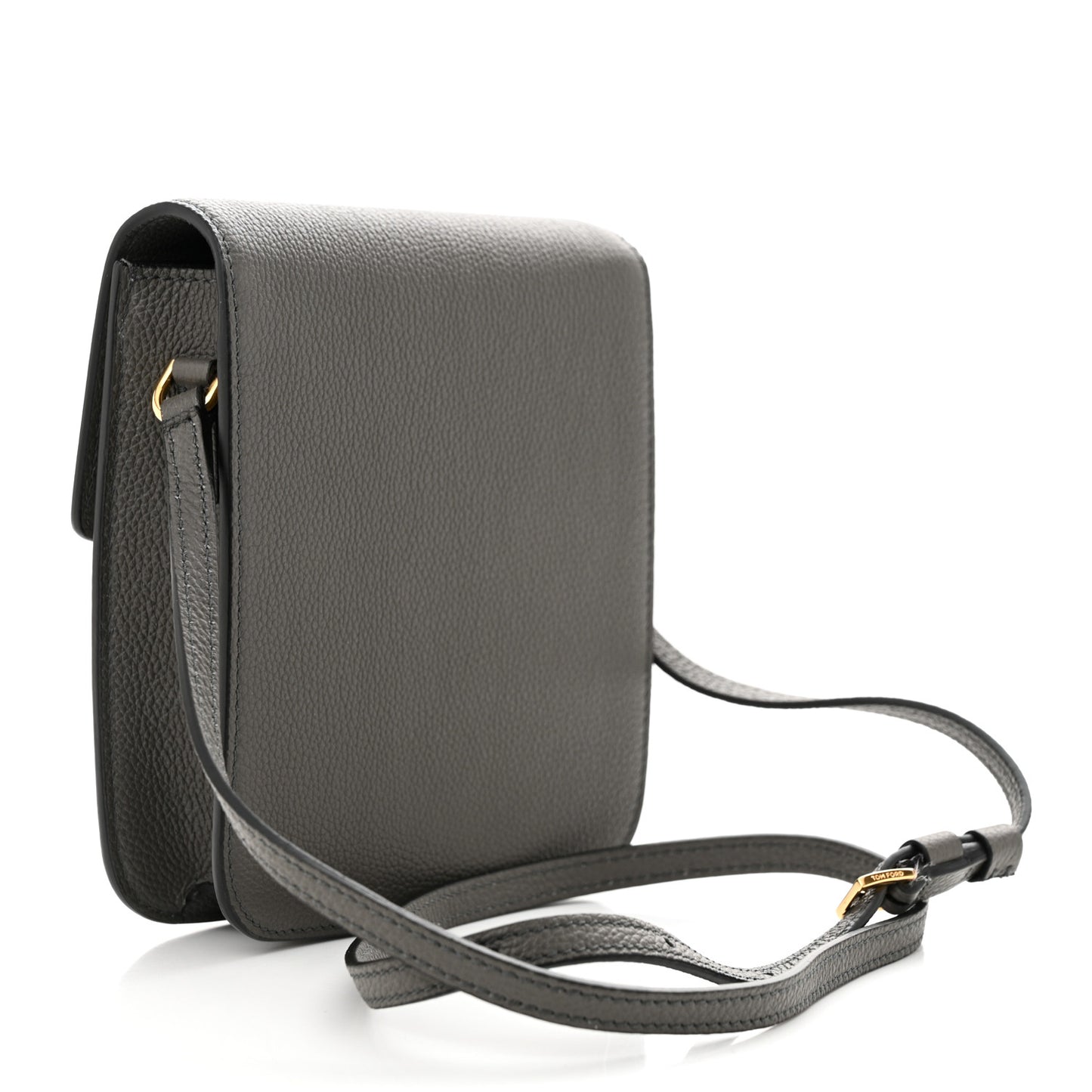 Grained Calfskin Mini T Clasp Tara Bag On Strap Graphite