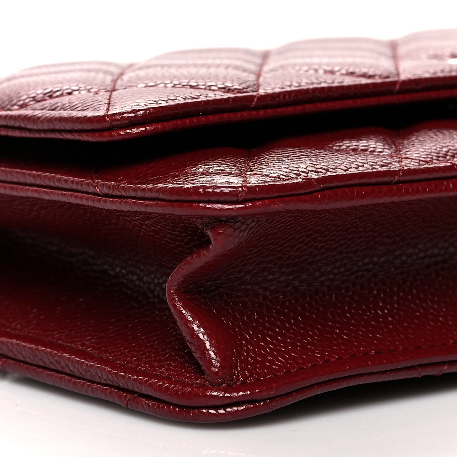 Chanel Caviar Quilted Wallet On Chain WOC Dark Red 11 of 11