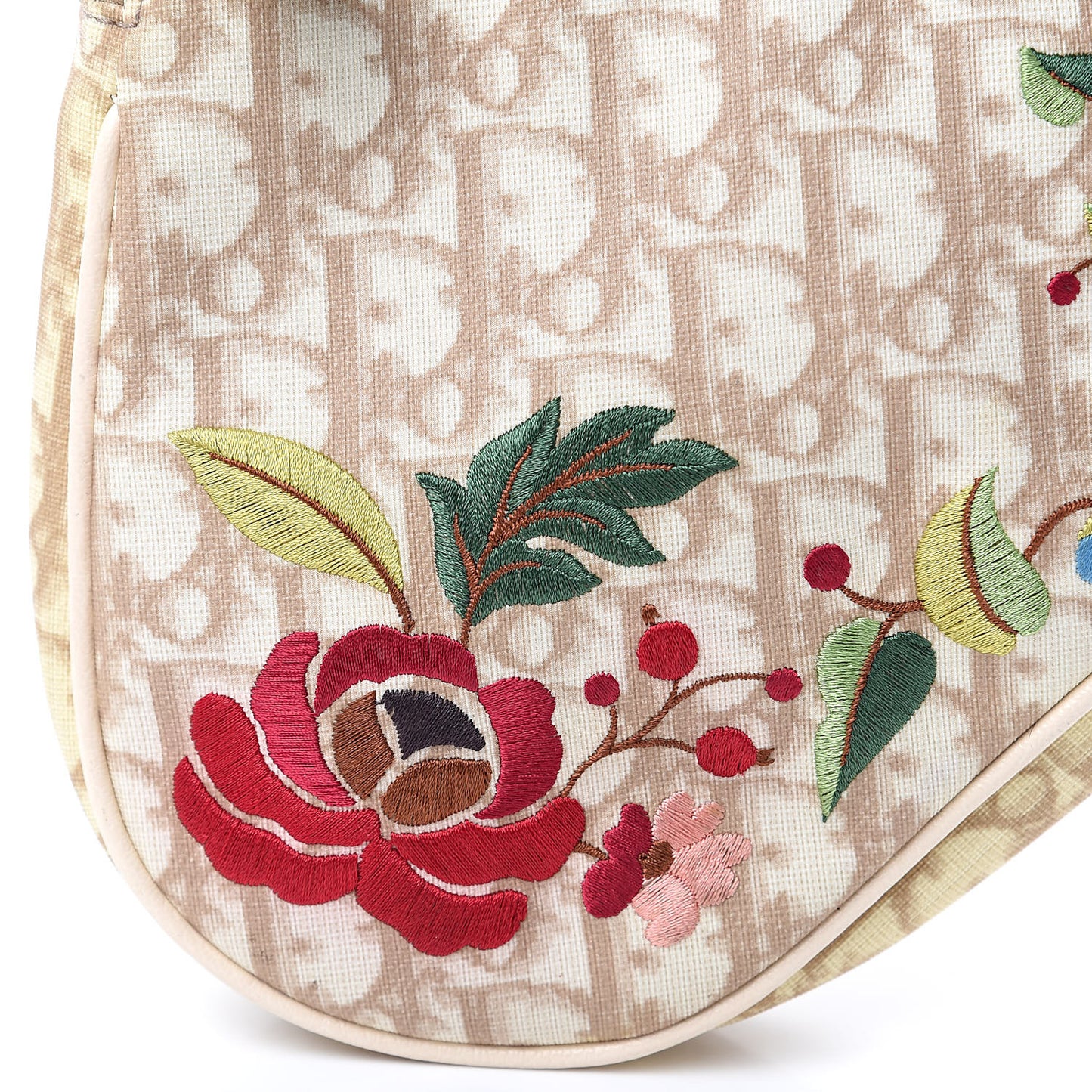 Monogram Vintage Flowers Mini Saddle Bag Beige