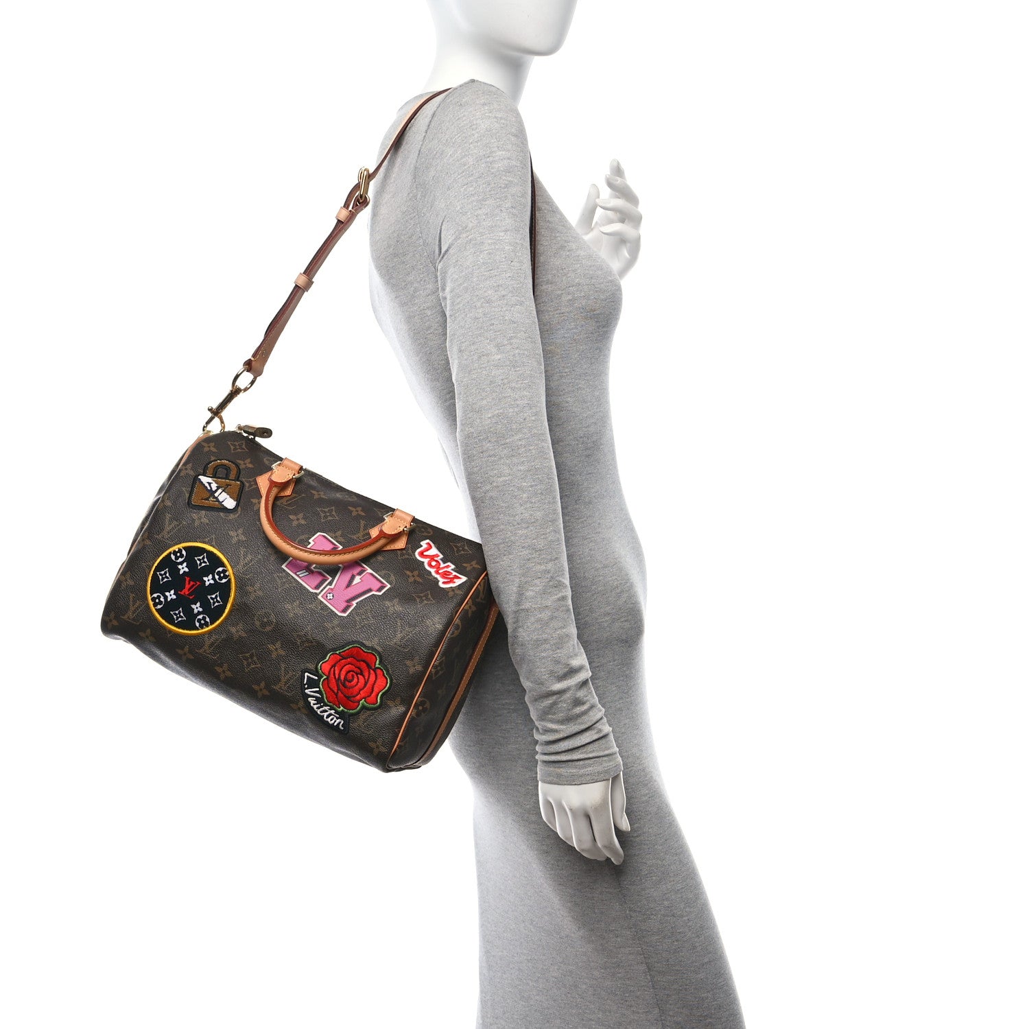 Louis Vuitton Monogram Patches Speedy Bandouliere 30 2 of 12