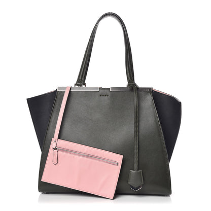 Fendi Vitello Large 3Jours Tote Verde Prato Blue Notte 3 of 17