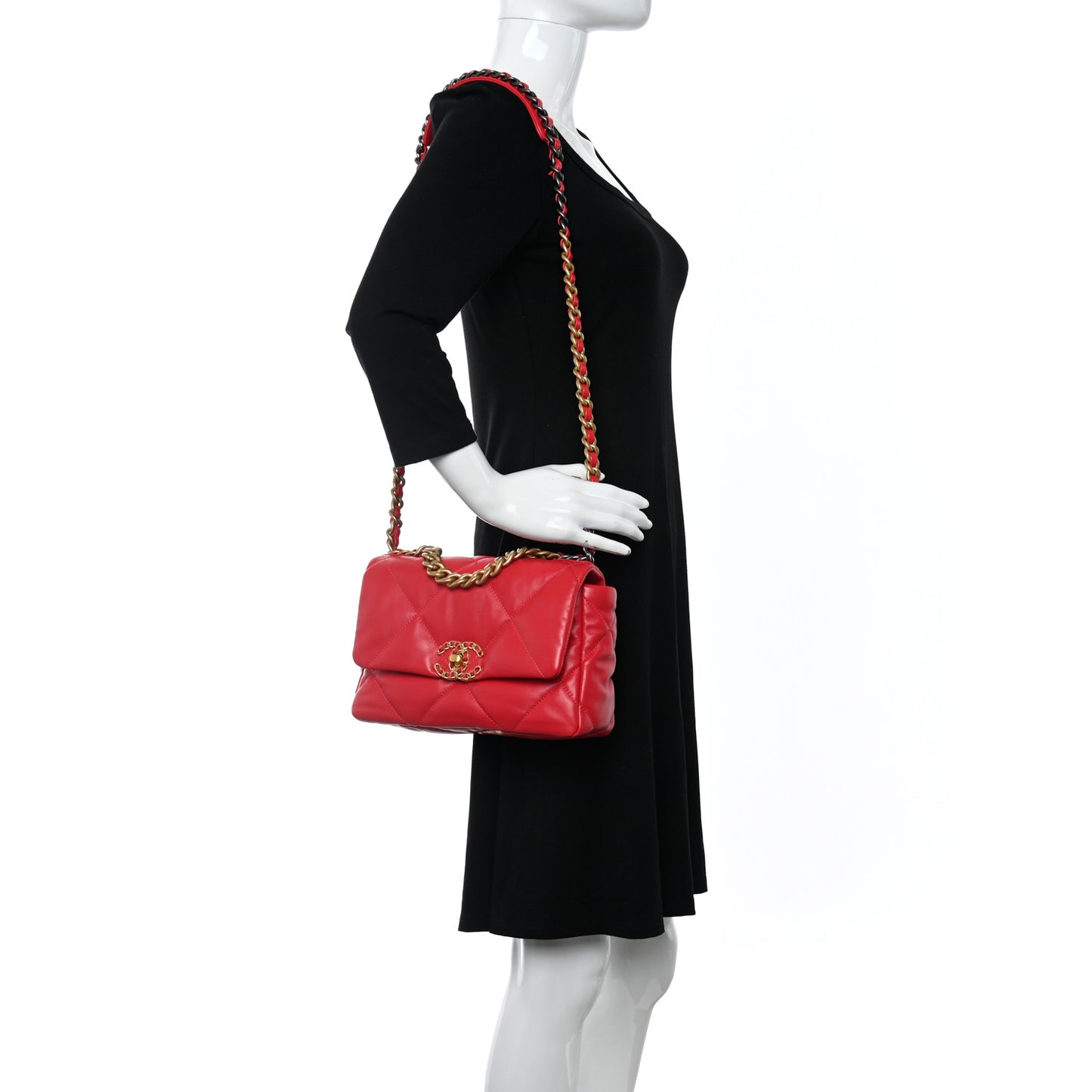 Goatskin Quilted Medium Chanel 19 Flap Pink