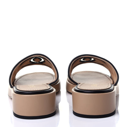 Chanel Lambskin Quilted CC Mules 38 Beige Black 5 of 12