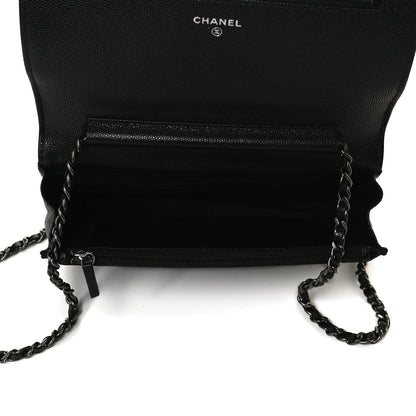 Chanel Caviar Quilted Boy Wallet On Chain WOC Black 5 of 12
