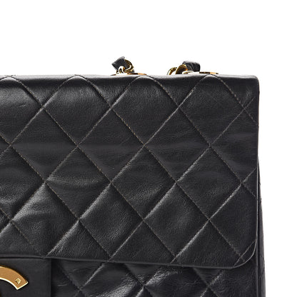 Chanel Lambskin Quilted XL Jumbo Single Flap Black 12 of 13